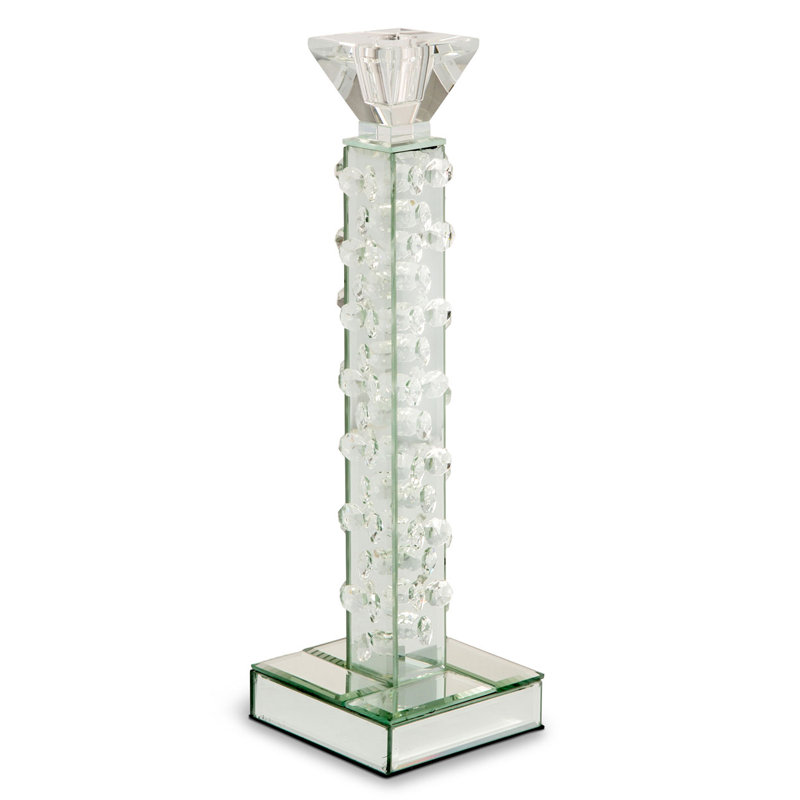 Montreal 13.75'' H Sleek Glass Tabletop Candlestick