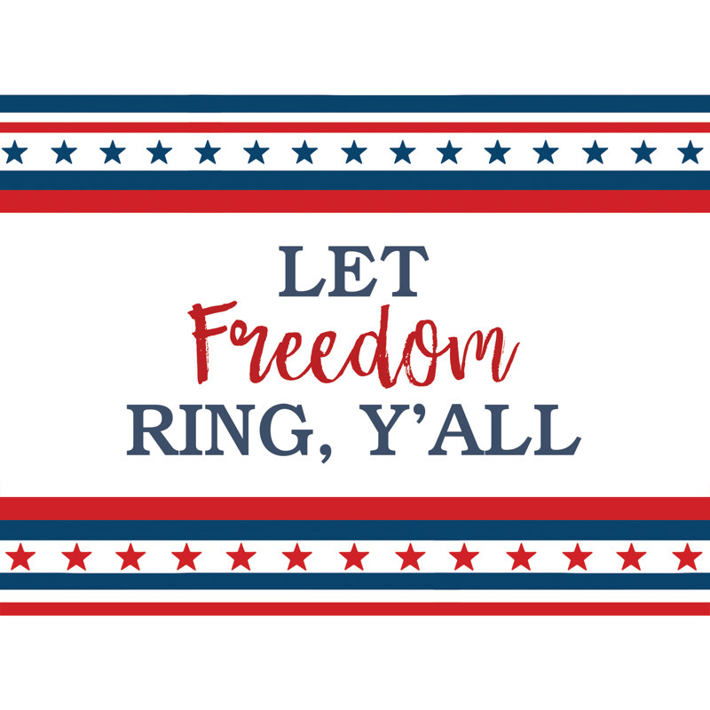 Let Freedom Ring Yall - Wrapped Canvas Print, 122cm H x 122cm W x 3.8cm D