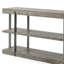 Blakelee 50 po Console rectangulaire gris antique en bois avec tablettes ouvertes à 3 niveaux