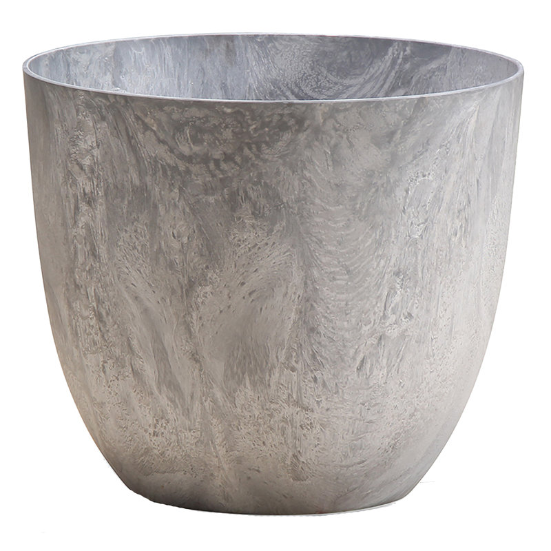 Ensemble de pot de fleurs en pierre emboîtée 3 pièces Oslo, gris