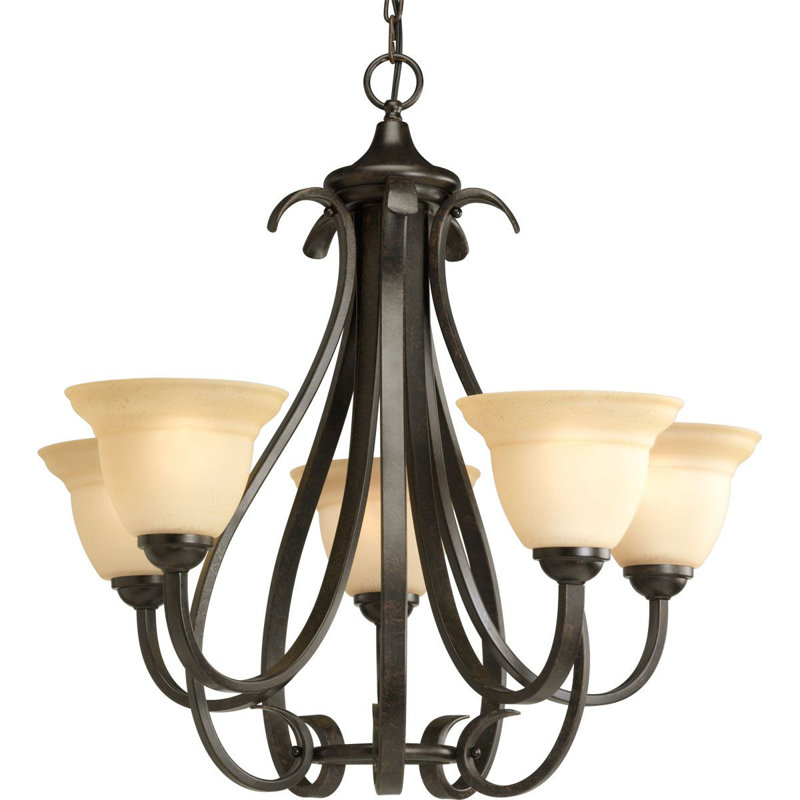 Lilly 5 - Light Dimmable Classic / Traditional Chandelier, Forged Bronze