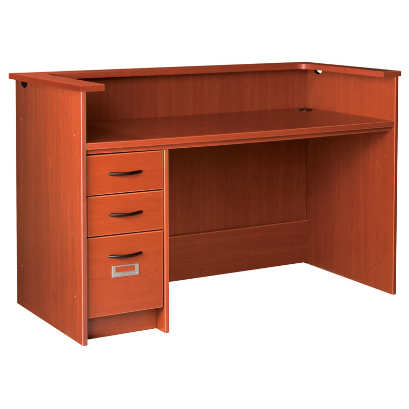 Bureau de réception rectangulaire en stratifié Library, Érable, Gauche