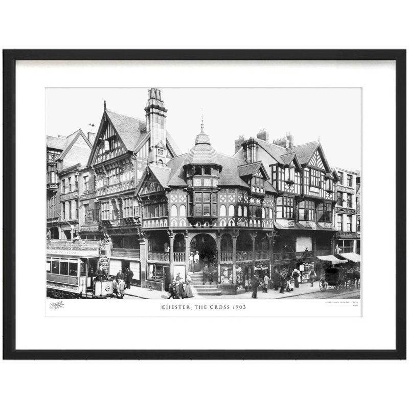 Chester, The Cross 1903 by Francis Frith - Single Picture Frame Print, Black/White spot colouring, 45cm H x 60cm W x 2.3cm D