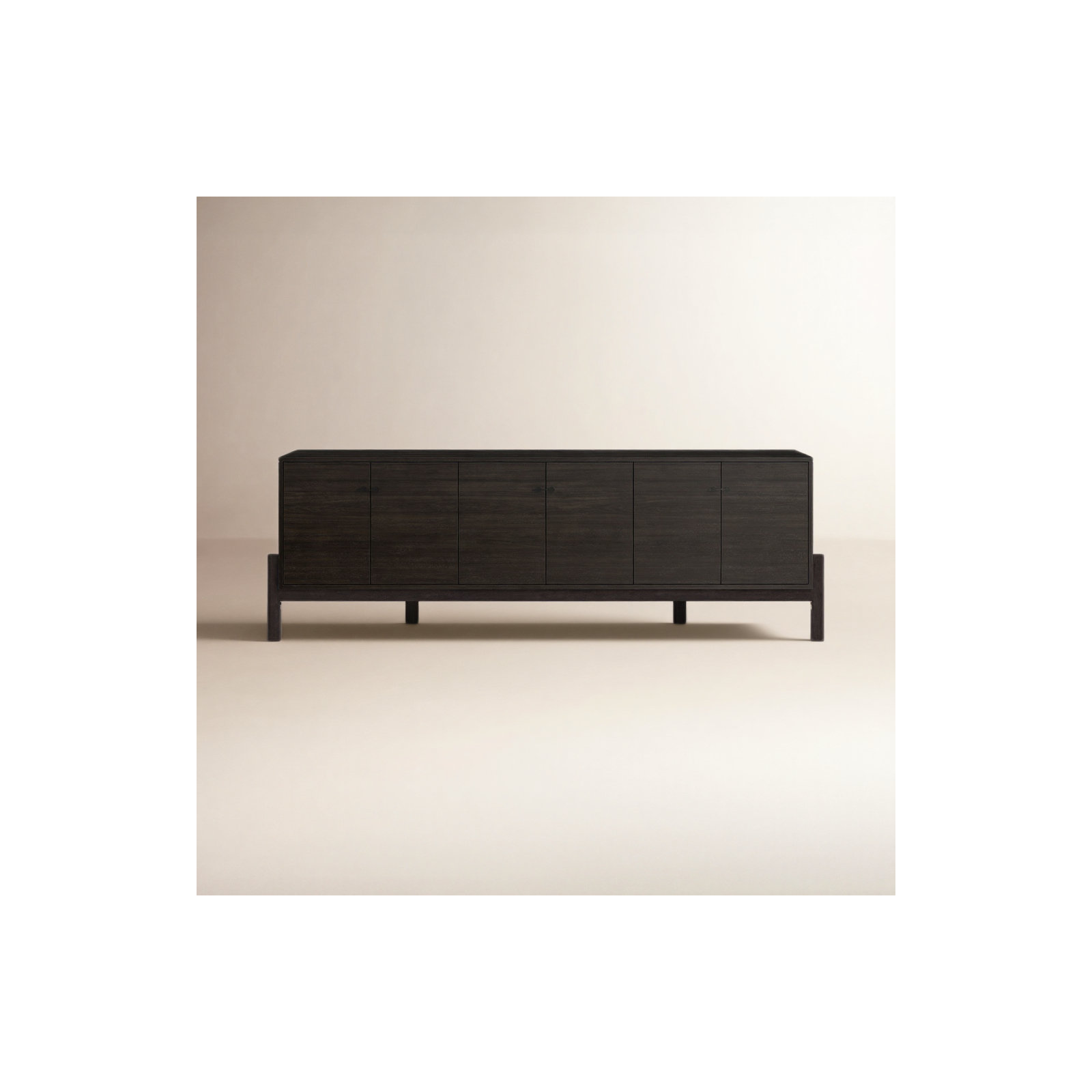 Jeanna 84'' Media Console, Worn Black Parawood