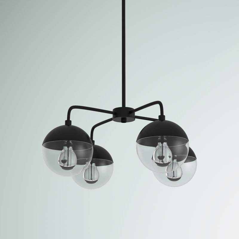 Lustre linéaire moderne à 4 lumières, Bronze foncé, Oui