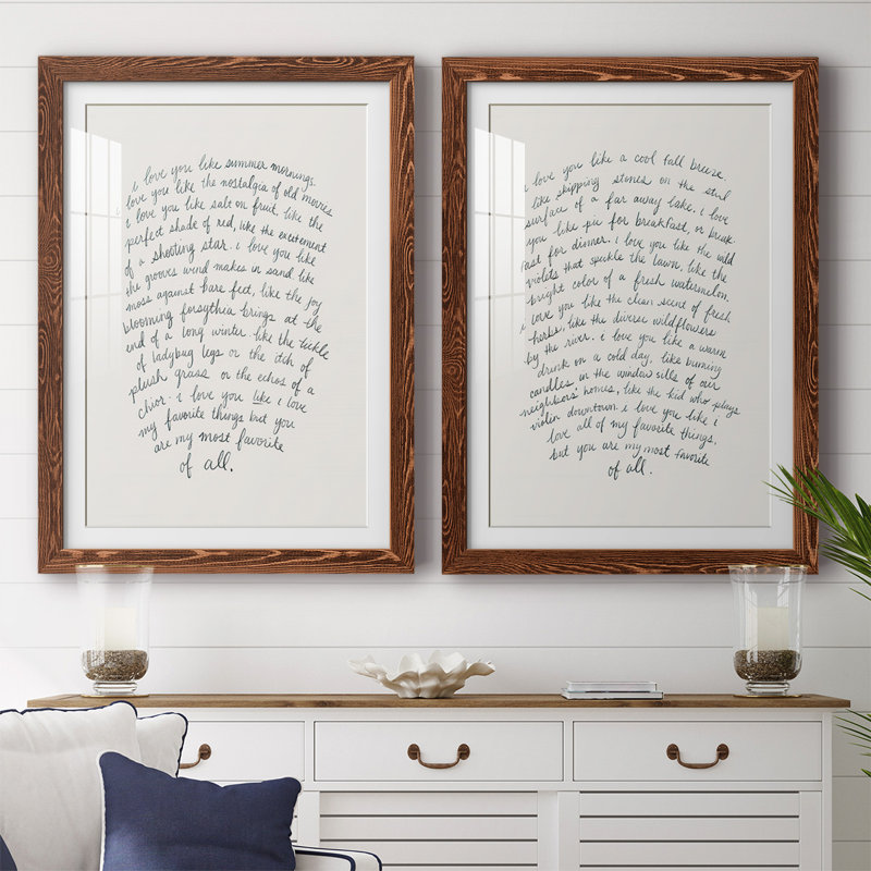 Lettre à un amoureux I - reproduction encadrée de qualité supérieure - prête à être accrochée, Toile avec cadre érable