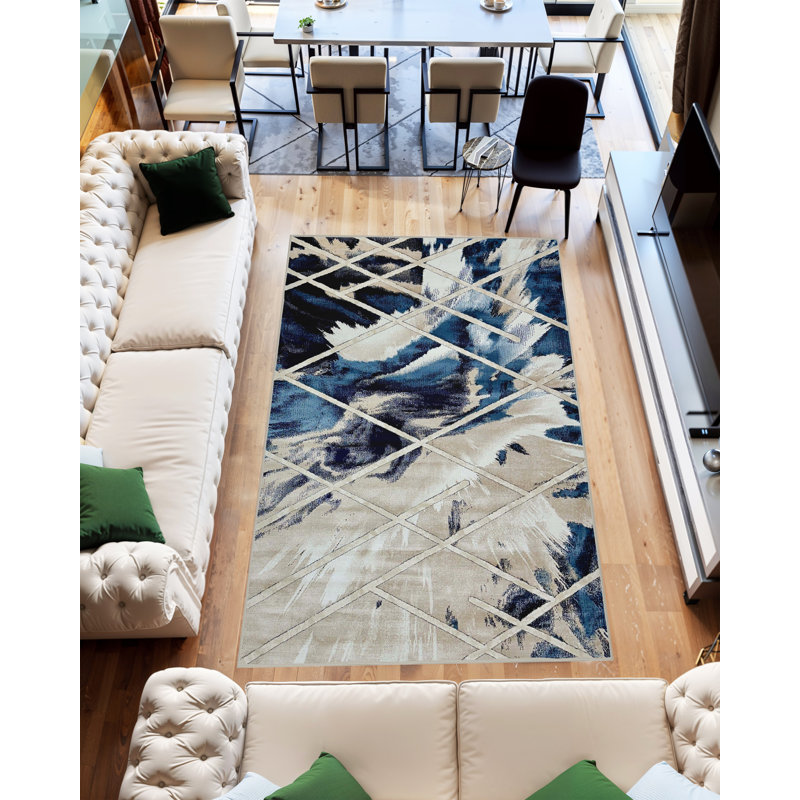 Grand tapis moderne Boho 9 x 12 Modern, Rectangle 9 pi 2 po x 12 pi 6 po