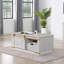 Table basse 1 pièce avec tablettes ouvertes