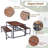 Outdoor Hdpe+metal Frame Patio Dining Set For 4-6, Outside Patio Picnic Table With Benches