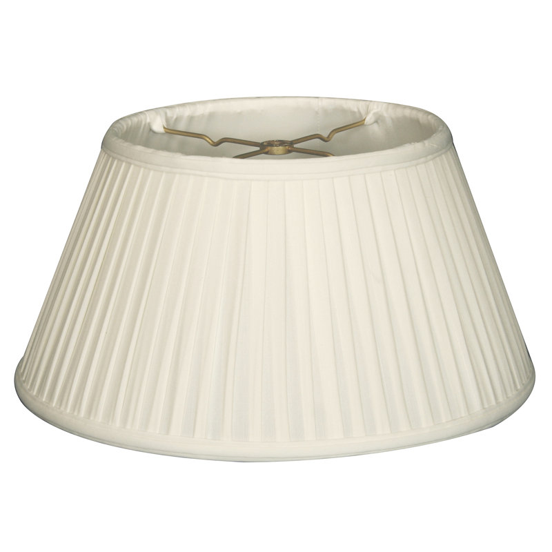 Silk Empire Lamp Shade, White/Off White, 10.5" H x 19" W x 19" D