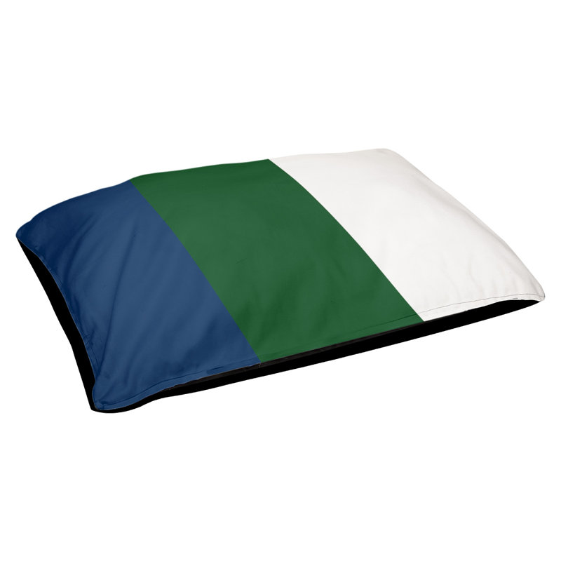 Coussin extérieur Utah, Moyen (H 9,5 po x l 28 po x P 18 po), Bleu marine / vert / blanc