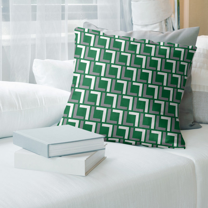 Housse de coussin Philadelphia Football Luxury, 18" x 18", Polyester filé, Vert / Gris / Blanc