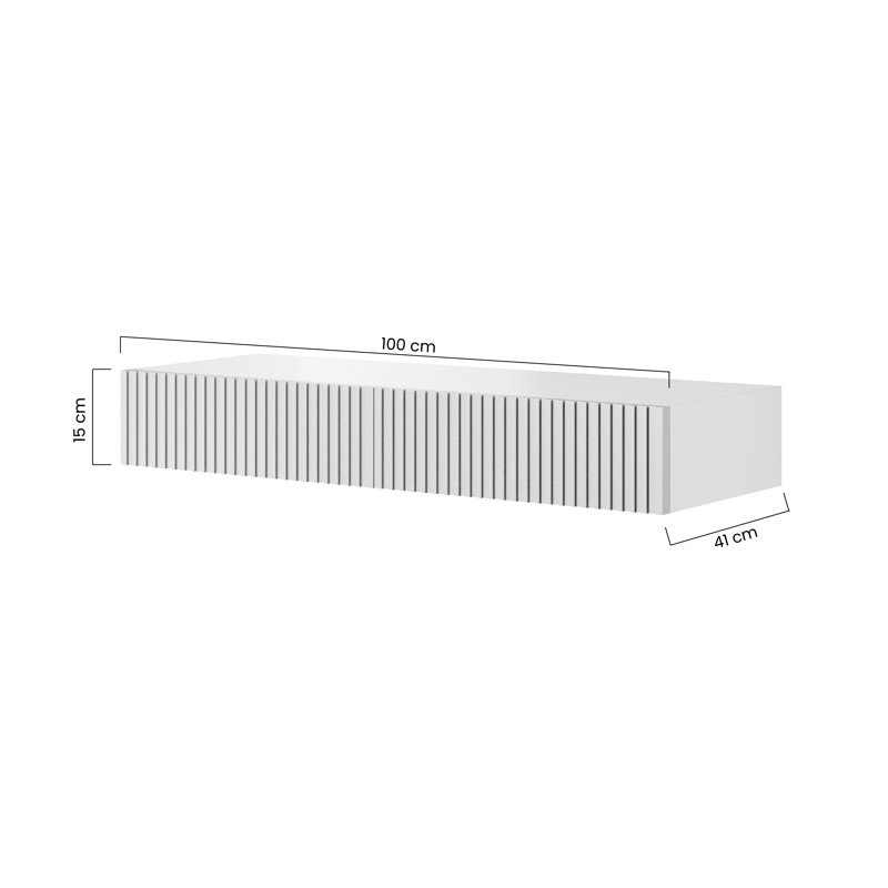 Alusine Commercial Use 100Cm W Rectangular Floting Desk, Cream