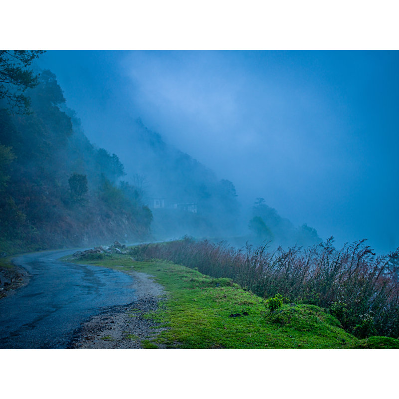Himalaya Mountain Road Print by Mark Paulda, Black Framed Paper, 25.25" H x 31.25" W