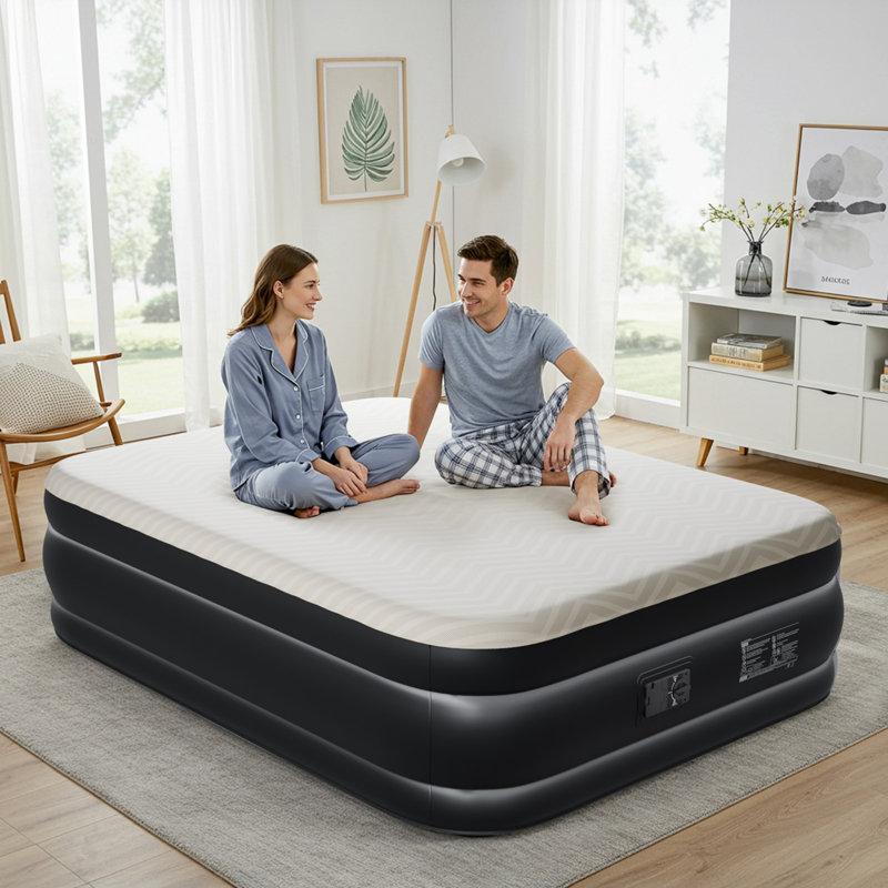 Matelas gonflable pour patio avec pompe intégrée, Grand lit