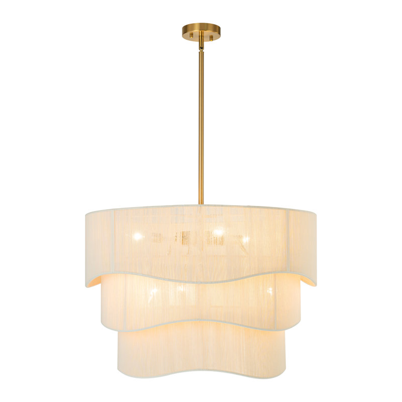 Virelle 6-Light Boho Dimmable Tiered Drum Chandelier