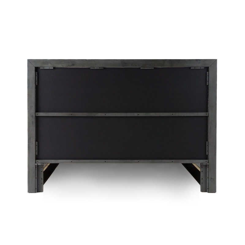 Reanna Upholstered Platform Bed, King, Gray Wash