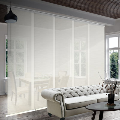 Cream Filigree Semi-Sheer Vertical Blind