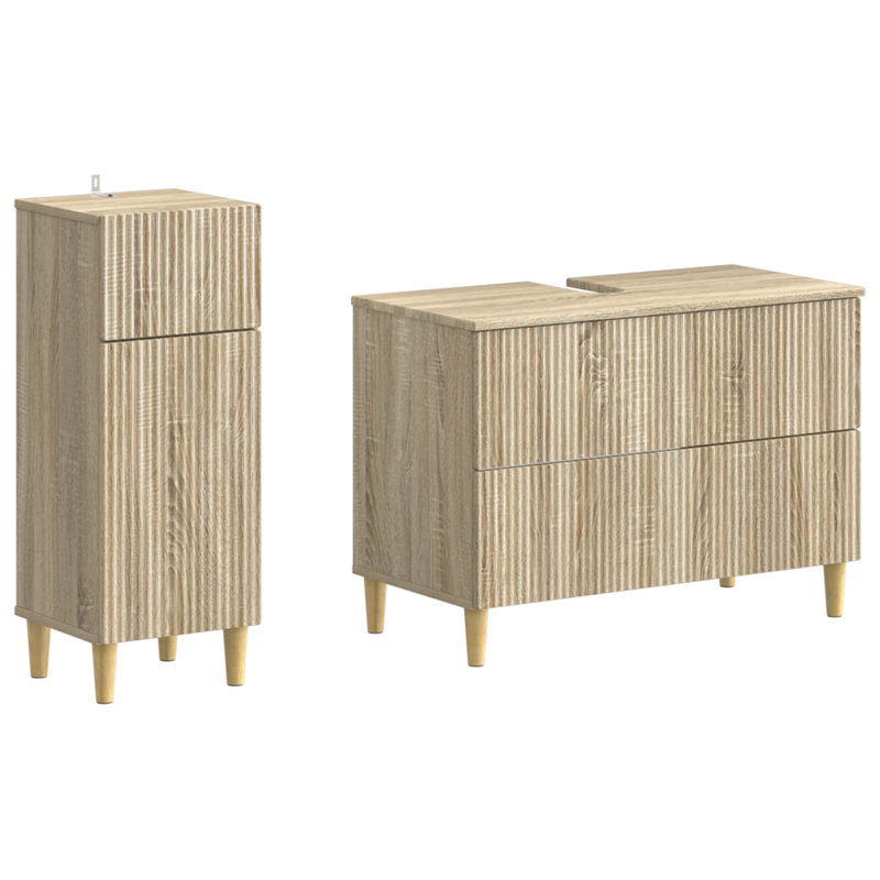 Bathroom Storage Furniture Set, Sonoma Oak