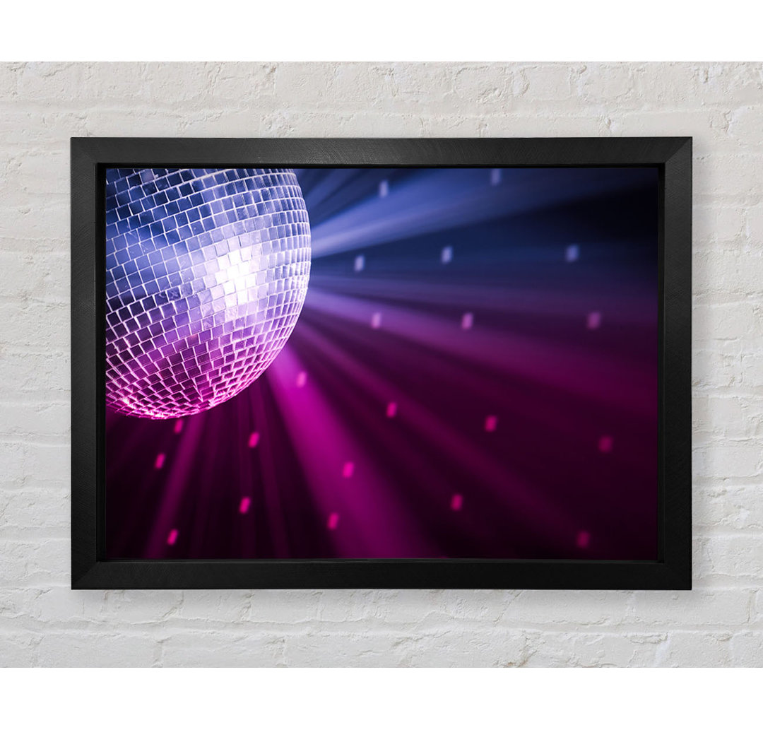 Disco Ball Blau und Rosa Gerahmter Druck