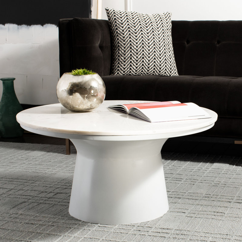 Kelliher Pedestal Coffee Table, White