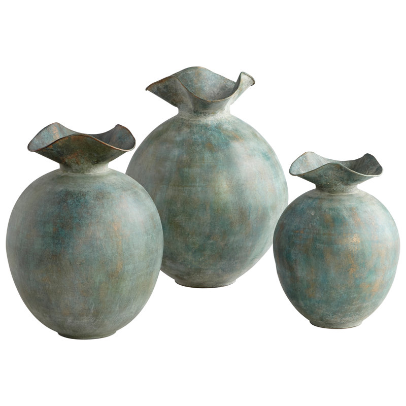 Pluto Metal Table Vase, 10" H x 7.5" W x 7.5" D
