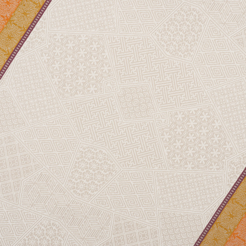 Bonnes Jacquard Table Runner - Autumn 18.5" X 90", White/Orange