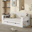 Lit de jour avec bureau amovible, tiroirs de rangement et table d'appoint hydraulique-352744048-352744051