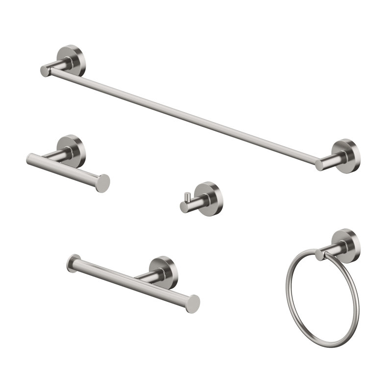 APERTO® 4 - Piece Bathroom Hardware Set, Brushed Nickel