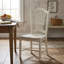 Ensemble de table à manger rectangulaire 7 pièces en bois d'hévéa blanc lin