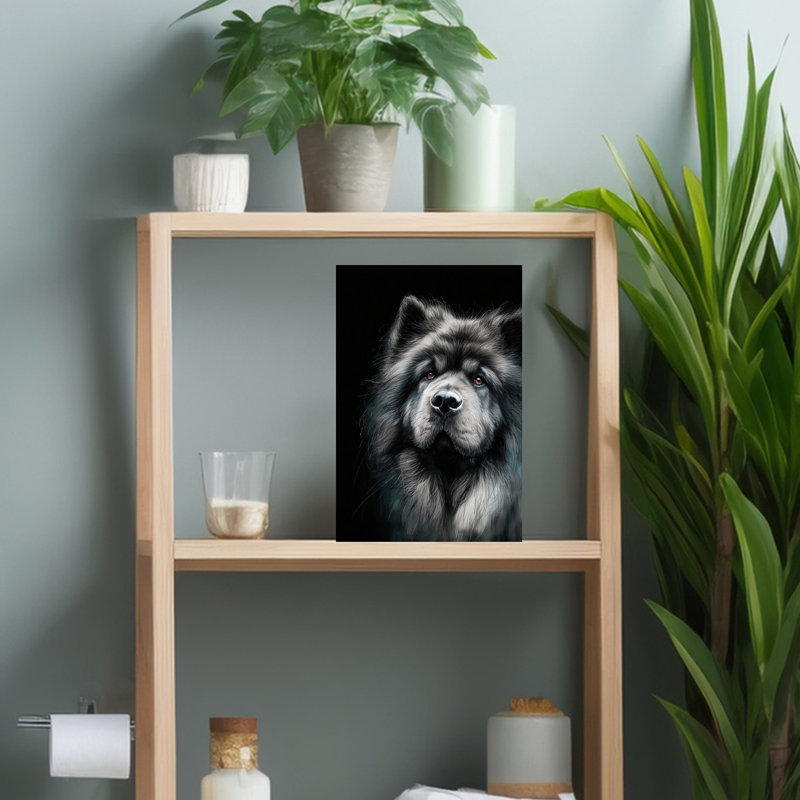 Chow Chow Dog, art mural contemporain, H 18 po x l 12 po
