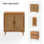 Armoire d'appoint à 2 portes en rotin avec pieds en bois massif Emily-325295546