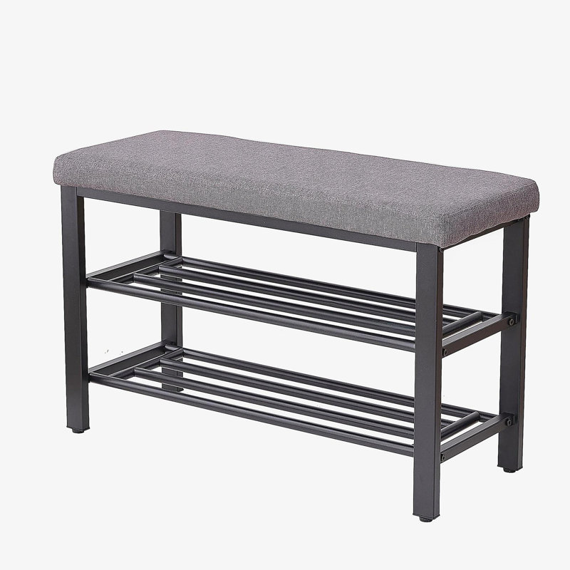 Banc à chaussures, banc de rangement, banc d'entrée avec coussin, étagère à chaussures avec siège