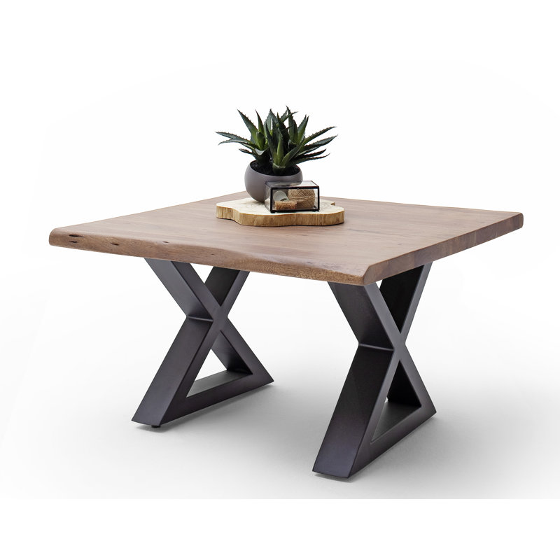 Edmunds Cross Legs Coffee Table, Aluminium, Walnut
