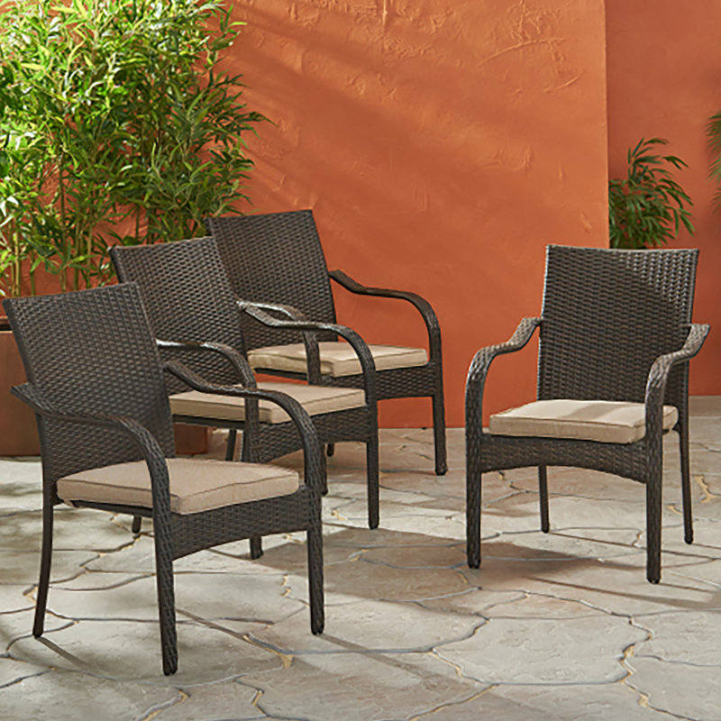 Chaises d'extérieur en osier, 4 pièces