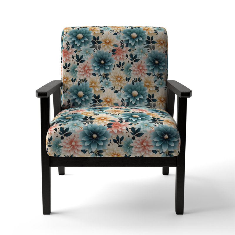 Fauteuil d'appoint rembourré bleu et rose