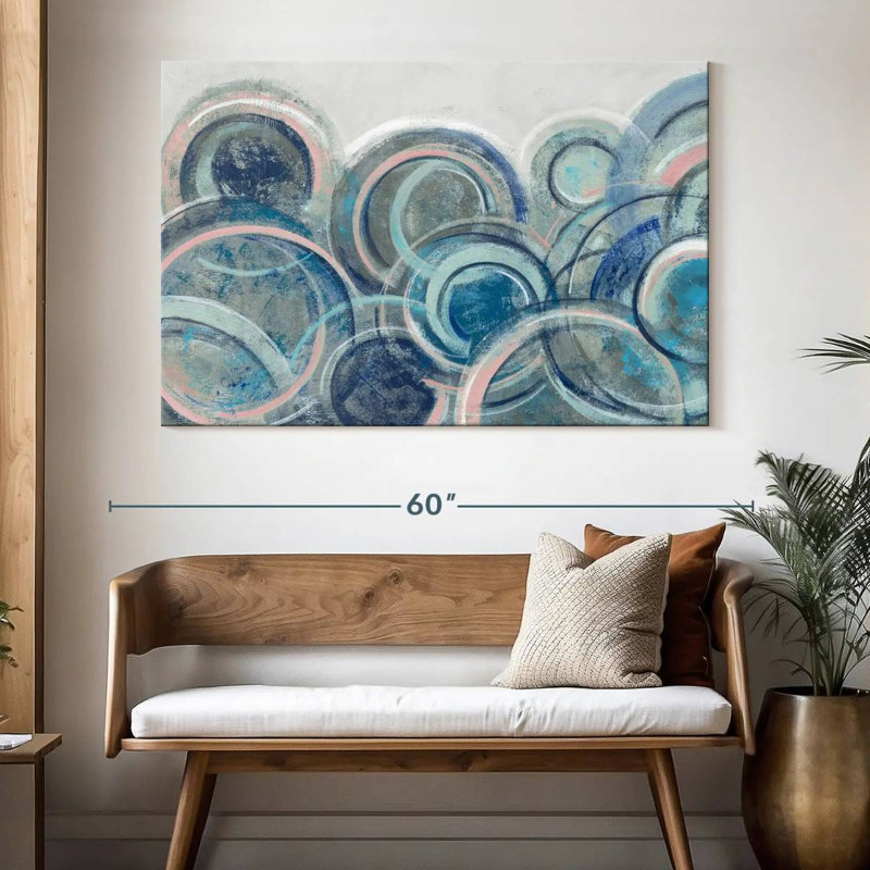 Avery Variation Blue Grey Pink, 34" H x 51" W