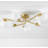 6 - Light Opal Glass Globe Sputnik Semi-Flush Mount Ceiling Light