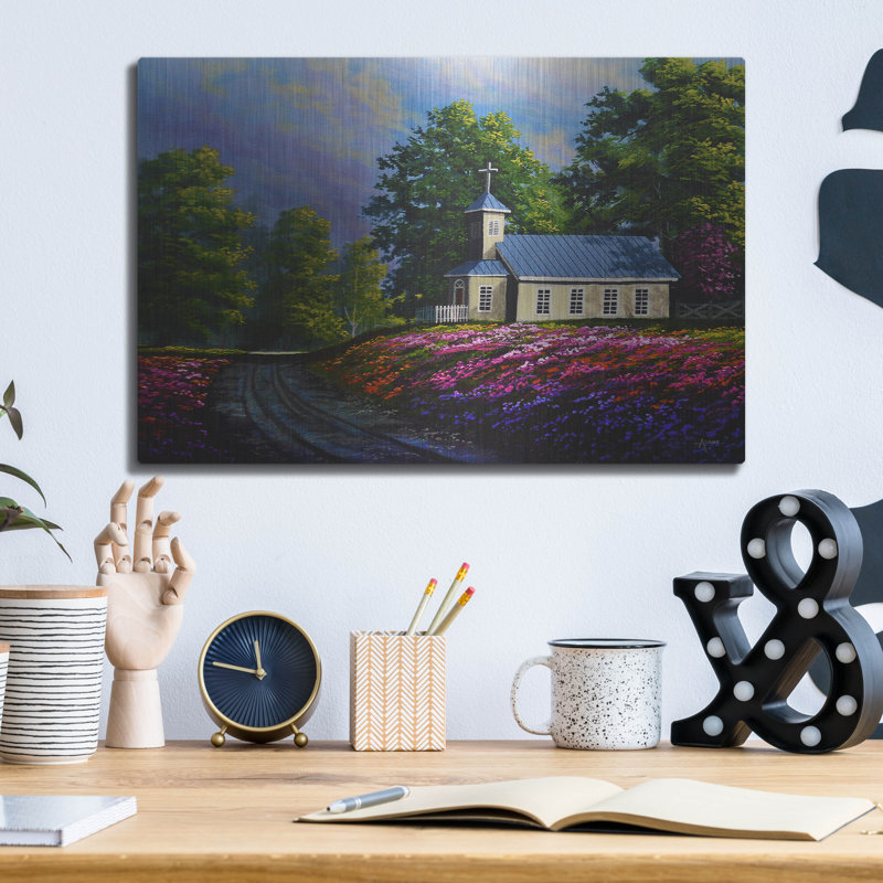 August Grove «Glorious Springtime» par Gary Adams, art mural en métal, 16 po x 12 po, H 12 po x l 16 po