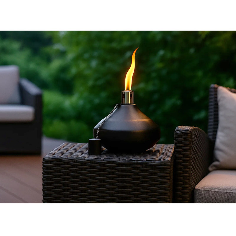 Torches citronnelle en métal 30 oz pour terrasse, porche ou terrasse, 2, Noir