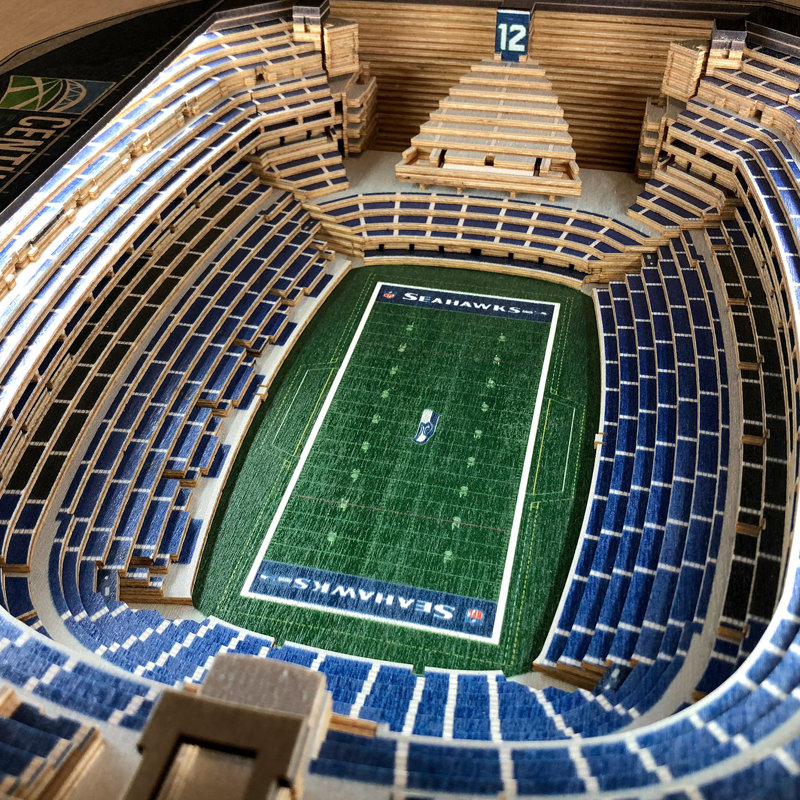 Husik NFL 25-Layer StadiumViews Lighted End Table, Seattle Seahawks
