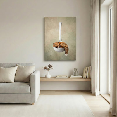 Fox Spoon, reproduction d'art sur toile, ensemble de 1