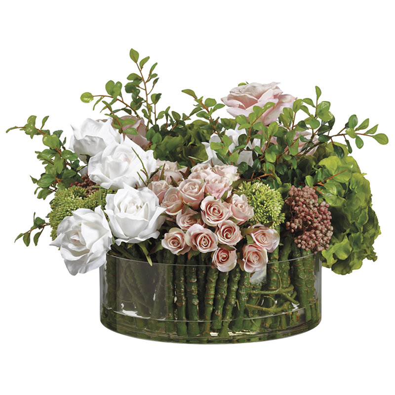 14"HYDRANGEA/ROSE MIXED (P)