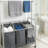 Heavy Duty 3-Basket Rolling Laundry Sorter Cart With Garment Hanging Bar And Drying Rack - Portable Metal Laundry Organizer System