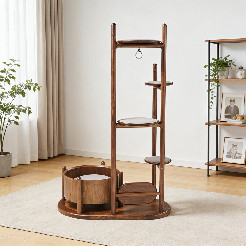 Simple Solid Wood Designed Cat Climbing Frame