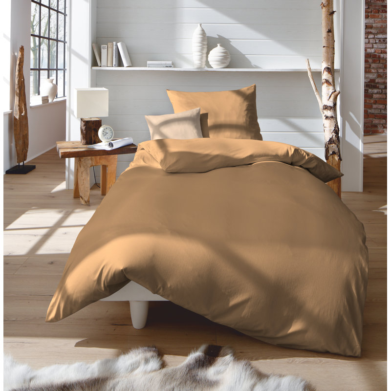 Uni-Colours 100% Cotton 200 TC Duvet Cover Set, Sand, 200 x 220cm Duvet Cover + 1 Pillowcase