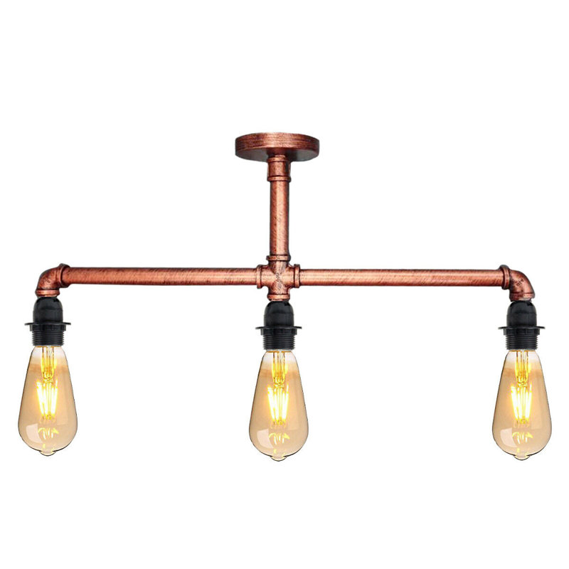 Maysen Semi Flush Mount, Rustic Red