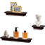 Tablettes flottantes, parfaites pour rehausser le décor et l'organisation dans n'importe quelle pièce, brun espresso, ensemble de 3