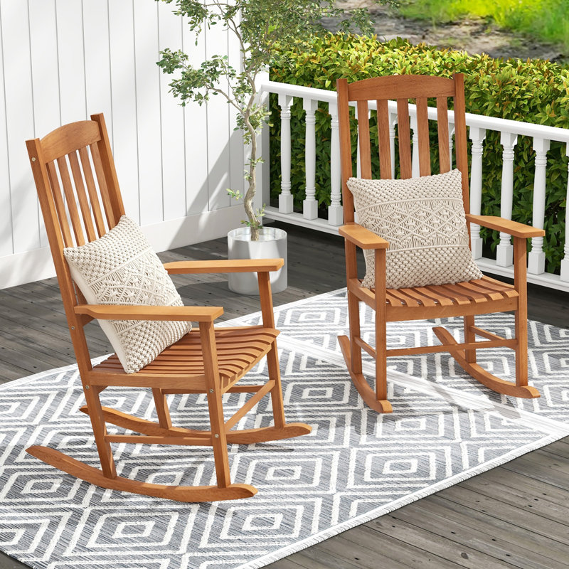 Chaise berçante en bois massif Milyonka