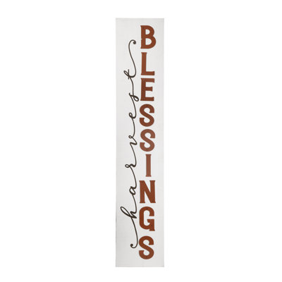 Enseigne murale Harvest Blessings - 9,5 po x 47 po - rouge, blanc